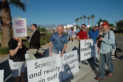 Protesters including Michael Bussee