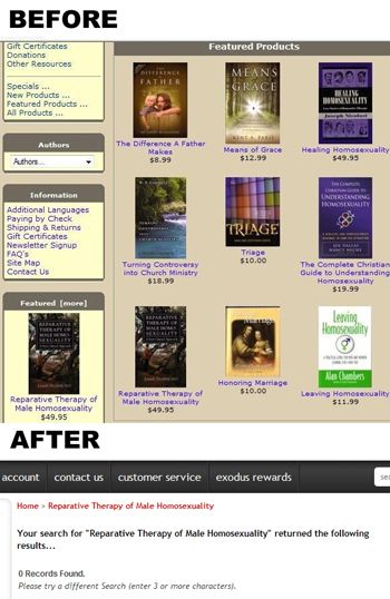 Exodus Bookstore before/after